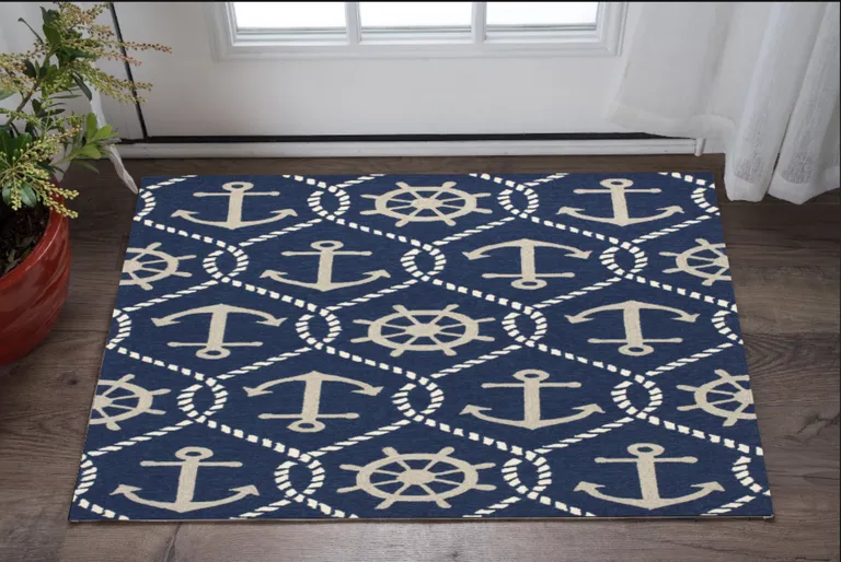 Navy Marine UV Treated Area Rug Photo 5