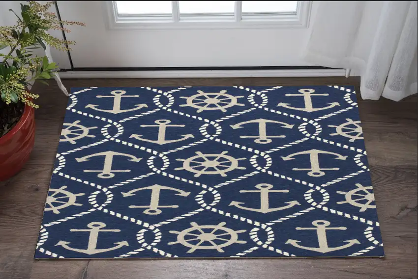 Navy Marine Uv Treated Area Rug Photo 1
