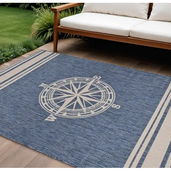 Blue And Gray Indoor Outdoor Area Rug Photo 1