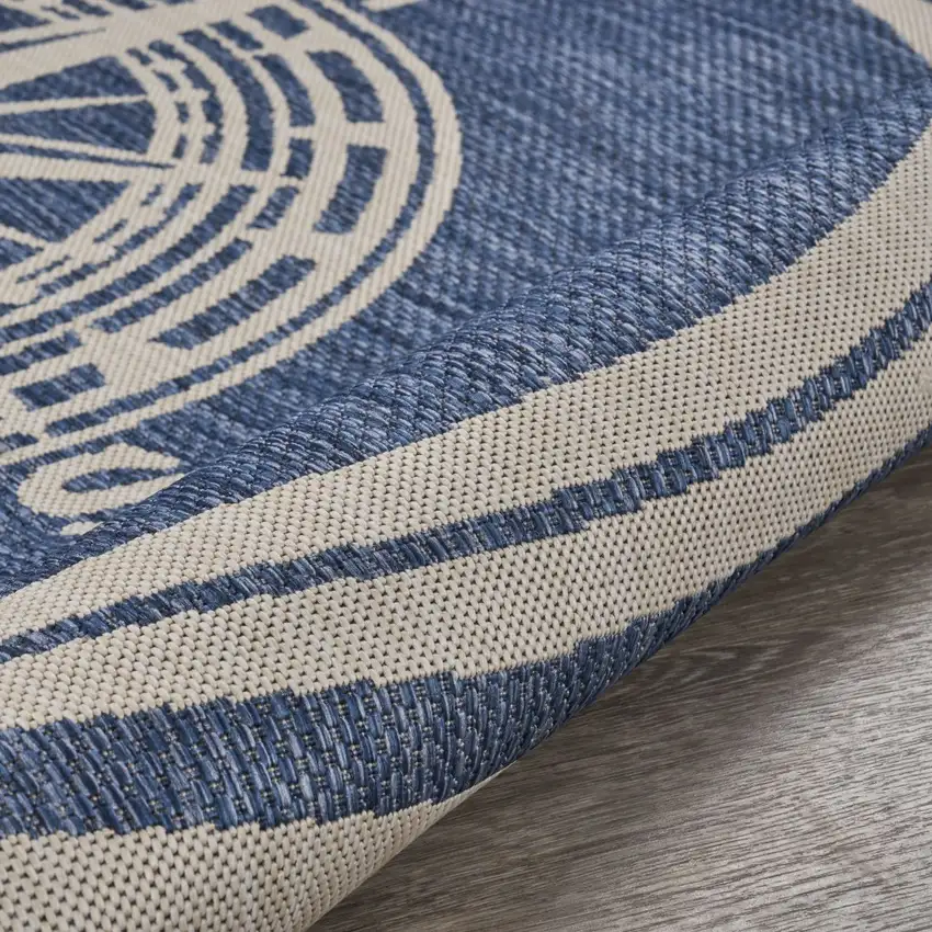 Navy Nautical Indoor Outdoor Area Rug Photo 5