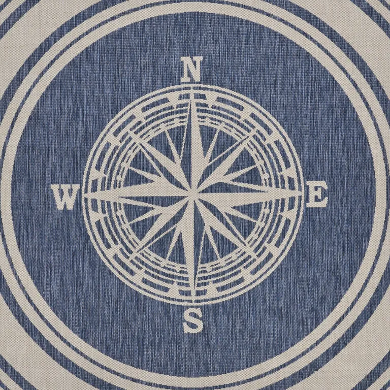 Navy Nautical Indoor Outdoor Area Rug Photo 2