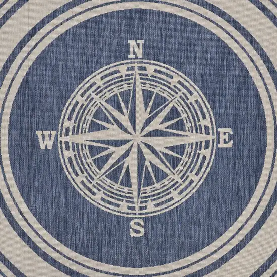 Navy Nautical Indoor Outdoor Area Rug Photo 2