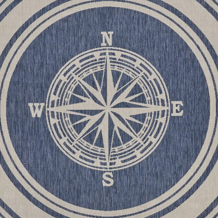 Navy Nautical Indoor Outdoor Area Rug Photo 2