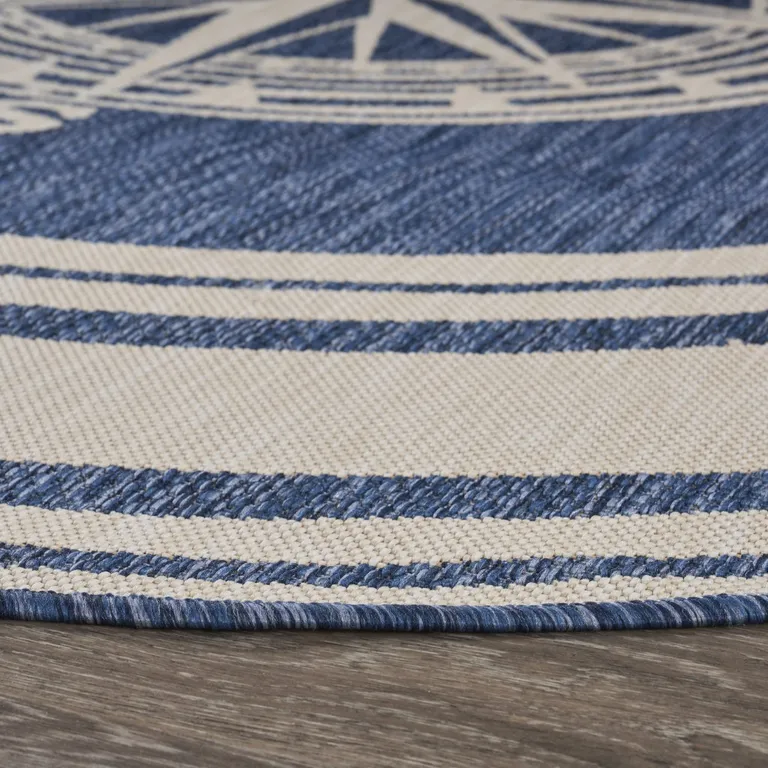 Navy Nautical Indoor Outdoor Area Rug Photo 3