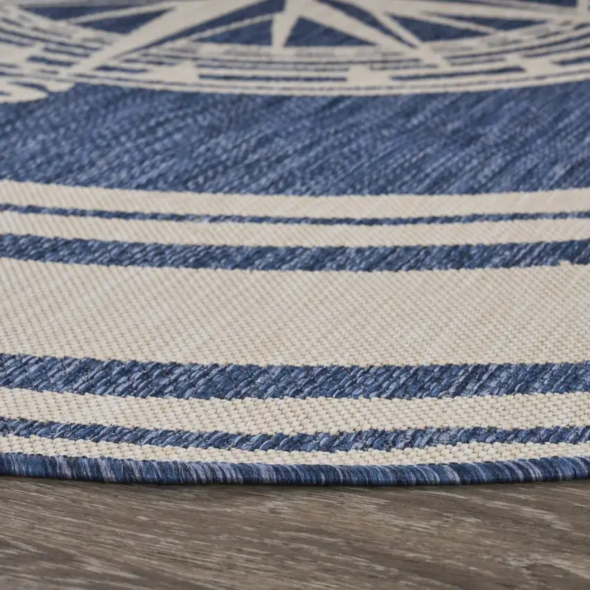 Navy Nautical Indoor Outdoor Area Rug Photo 3