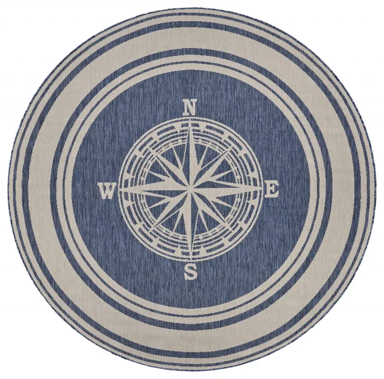 Navy Nautical Indoor Outdoor Area Rug Photo 1
