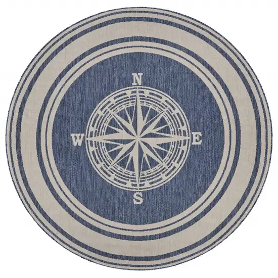 Navy Nautical Indoor Outdoor Area Rug Photo 1
