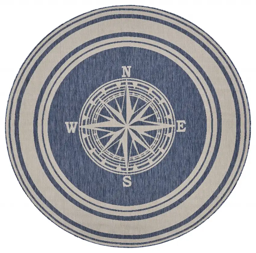Navy Nautical Indoor Outdoor Area Rug Photo 1