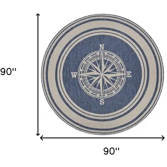Navy Nautical Indoor Outdoor Area Rug Photo 8