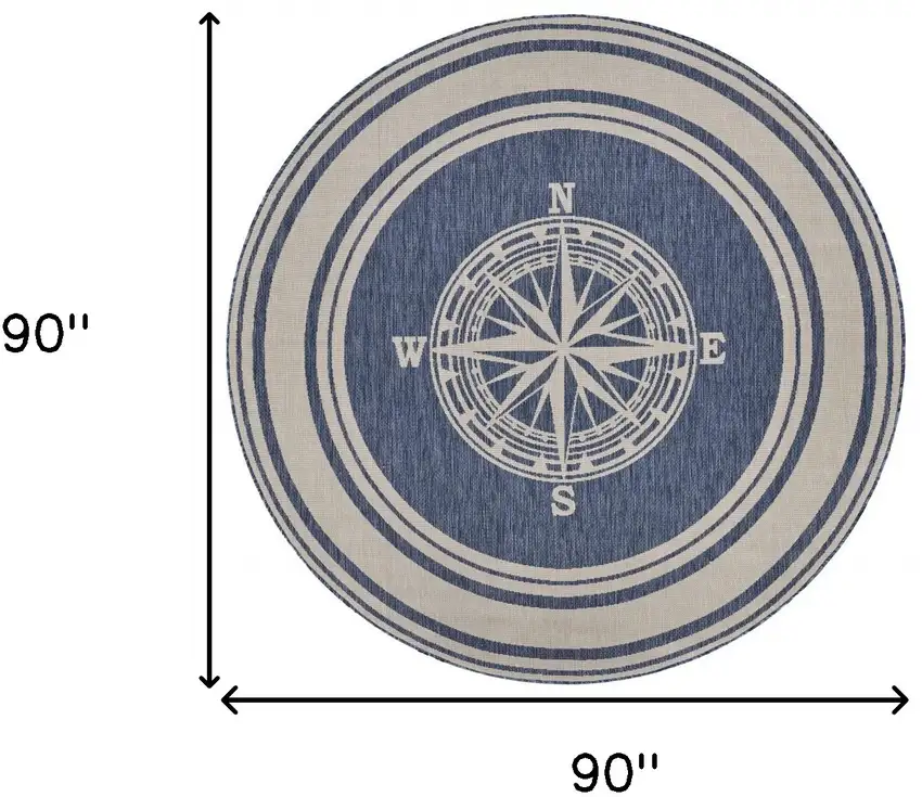 Navy Nautical Indoor Outdoor Area Rug Photo 8
