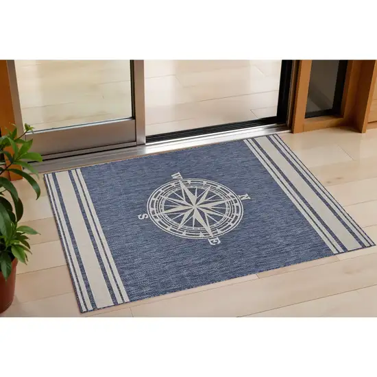 Blue And Gray Indoor Outdoor Area Rug Photo 1