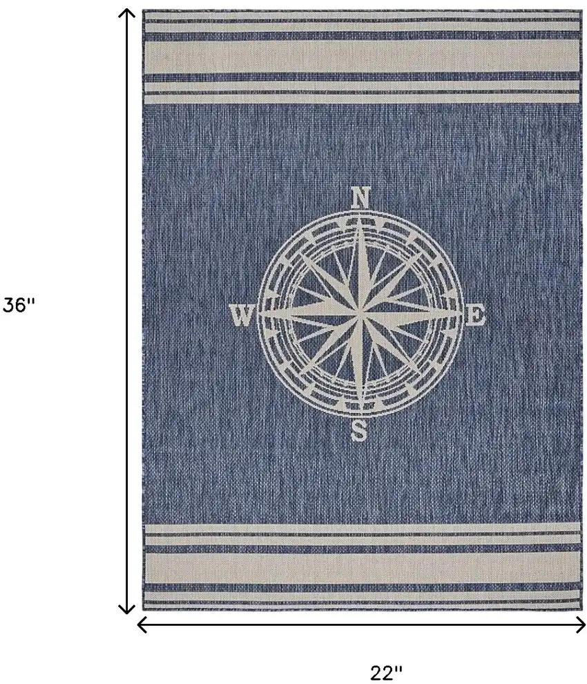 Blue And Gray Indoor Outdoor Area Rug Photo 3