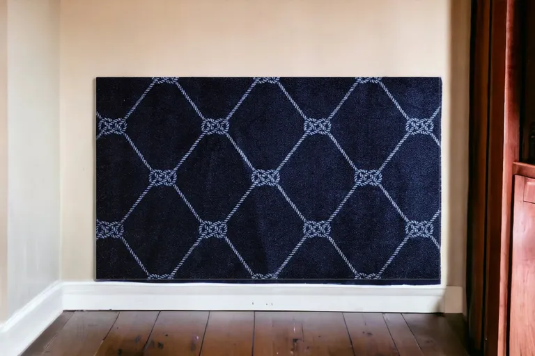Navy Nautical Knots Washable Floor Mat Photo 4