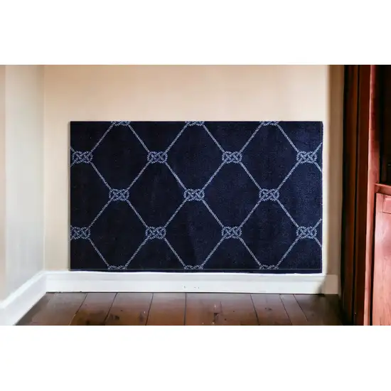 Navy Nautical Knots Washable Floor Mat Photo 4