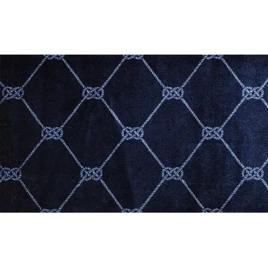 Blue And White Geometric Shag Area Rug Photo 5