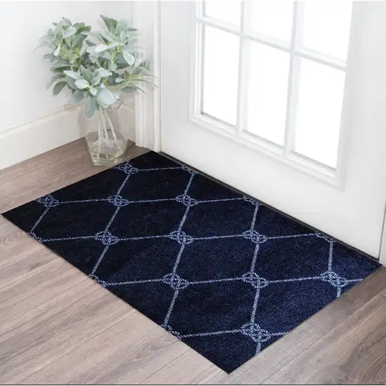Navy Nautical Knots Washable Floor Mat Photo 2