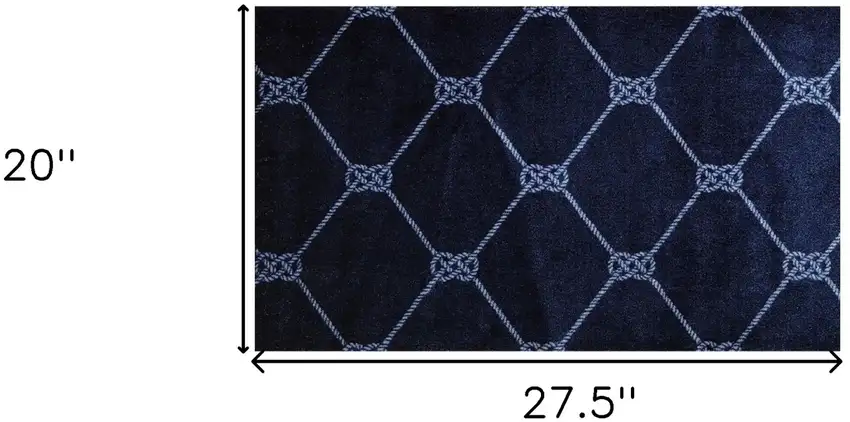 Navy Nautical Knots Washable Floor Mat Photo 3