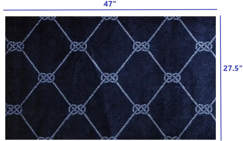 Navy Nautical Knots Washable Floor Mat Photo 6