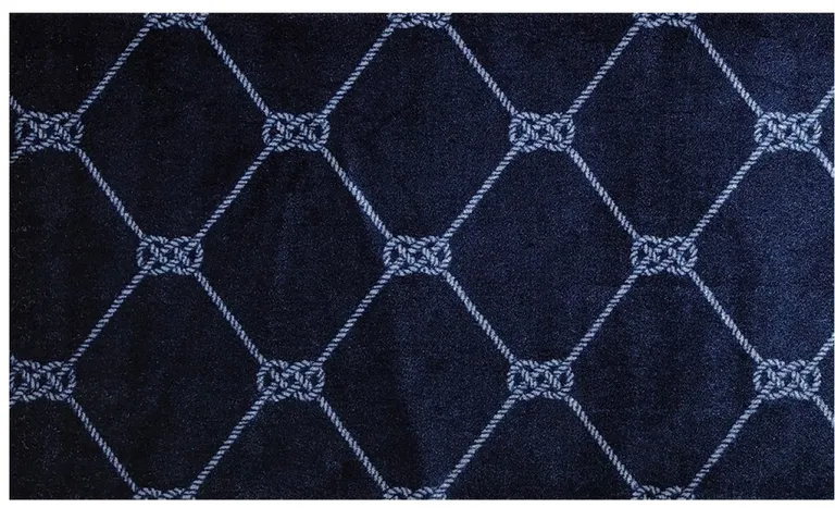Navy Nautical Knots Washable Floor Mat Photo 1
