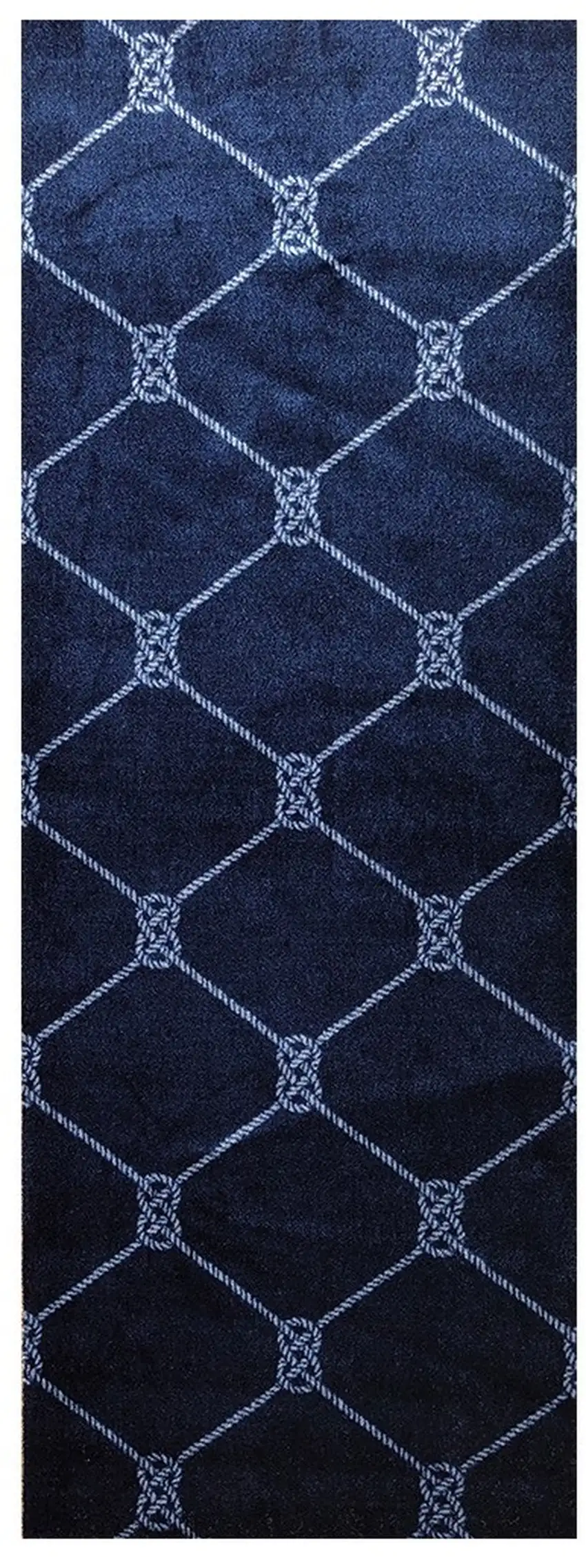 2' x 6' Navy Nautical Knots Washable Runner Rug Photo 1