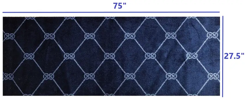 2' x 6' Navy Nautical Knots Washable Runner Rug Photo 7