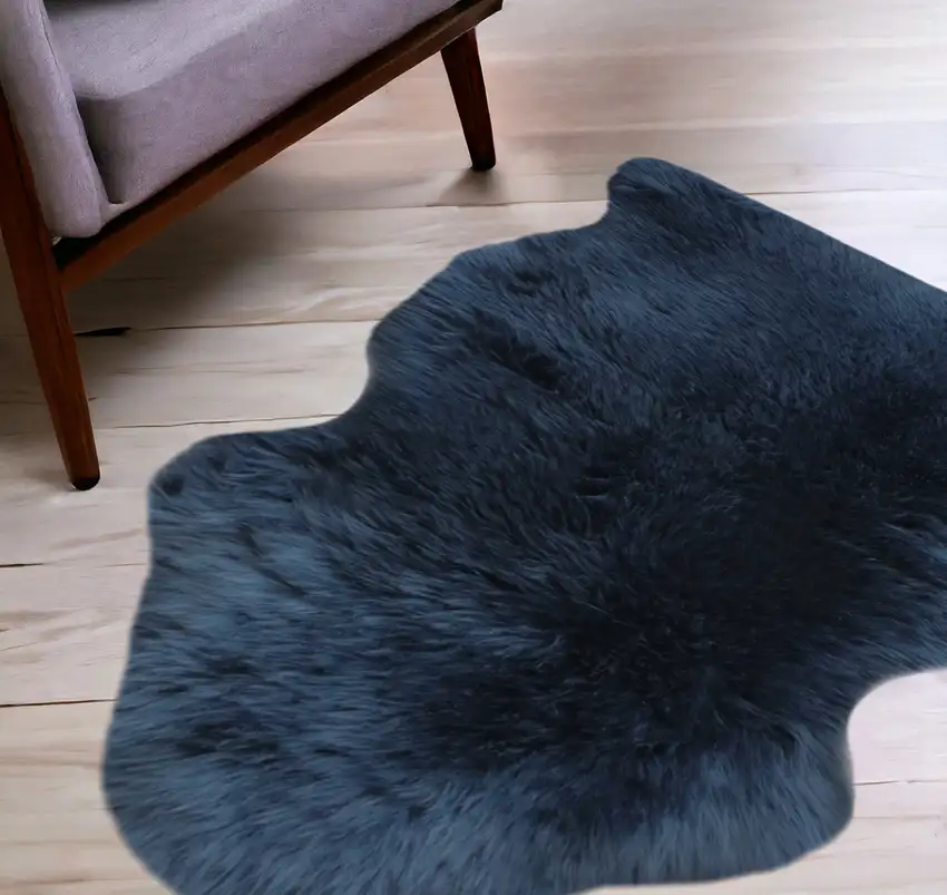 Navy New Zealand Natural Sheepskin Rug Photo 1
