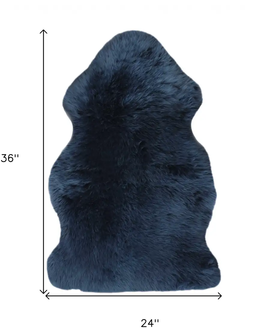 Navy New Zealand Natural Sheepskin Rug Photo 7