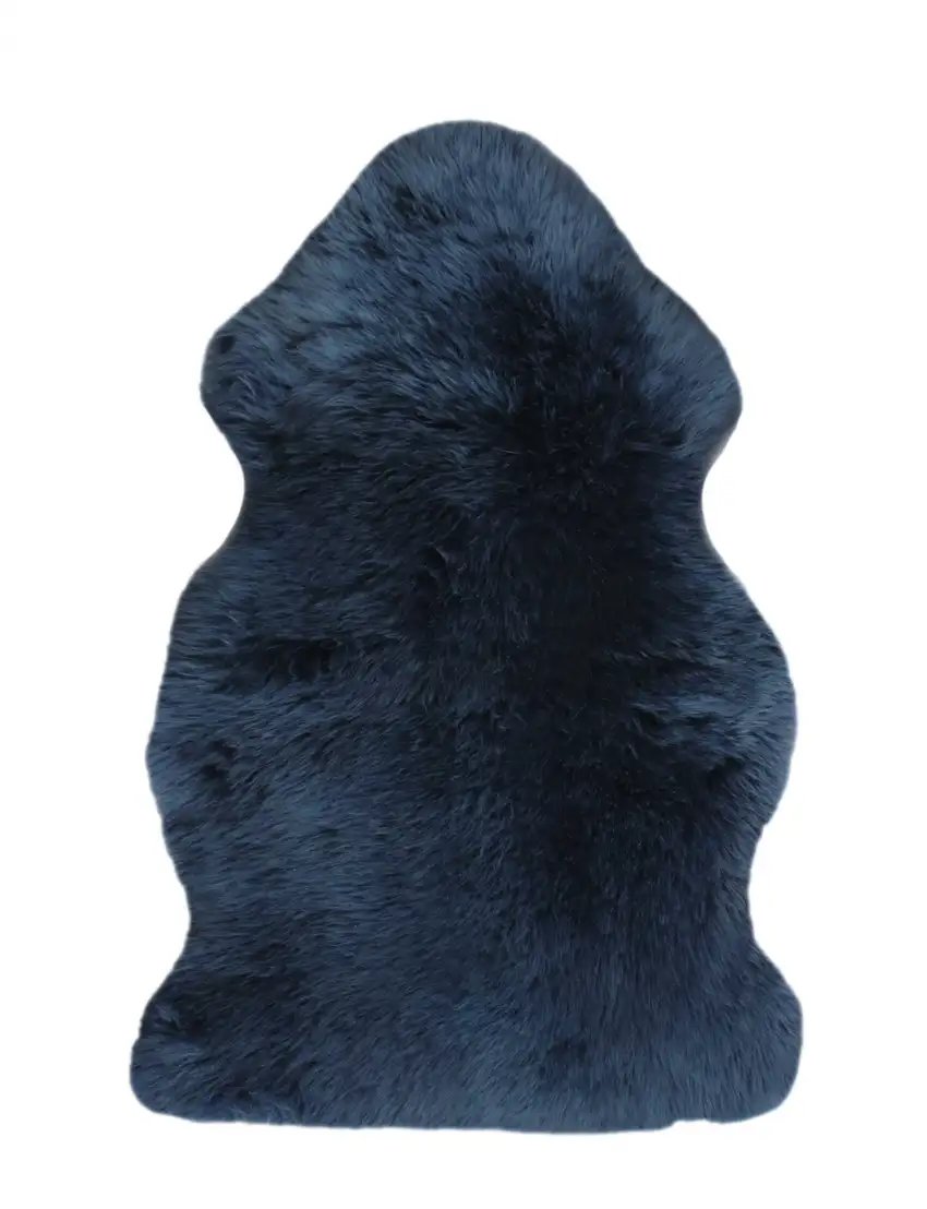 Navy New Zealand Natural Sheepskin Rug Photo 6