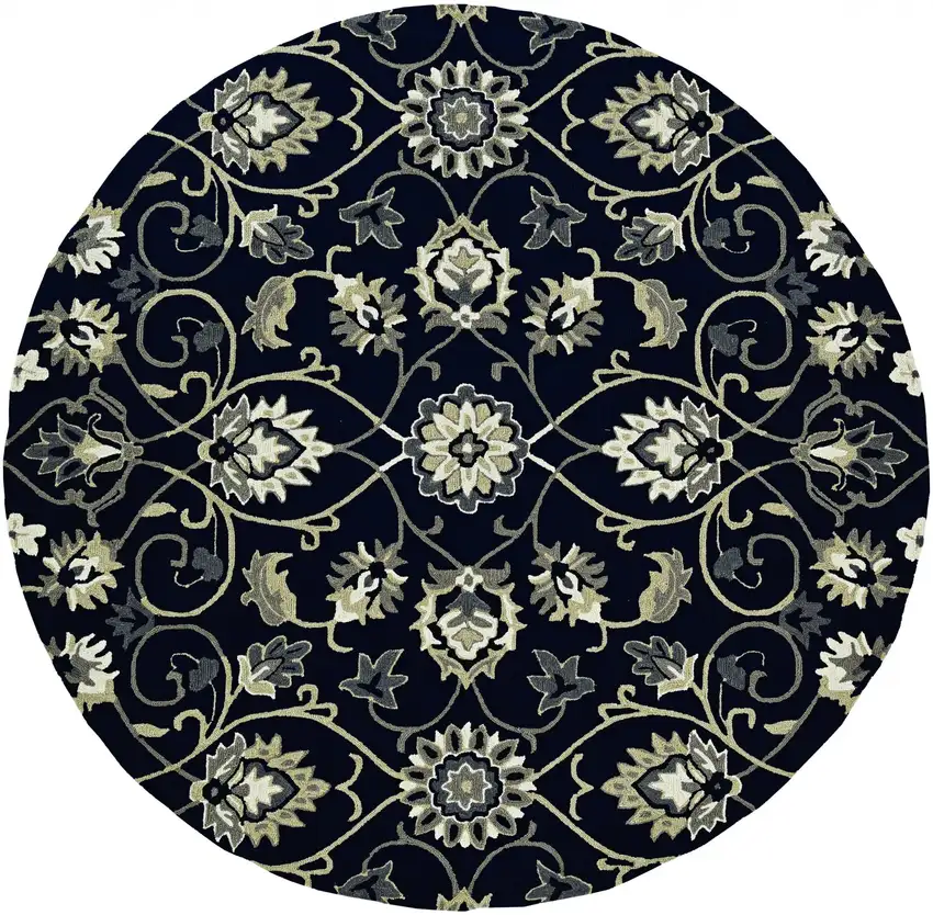 Navy Polypropylene Rug Photo 3