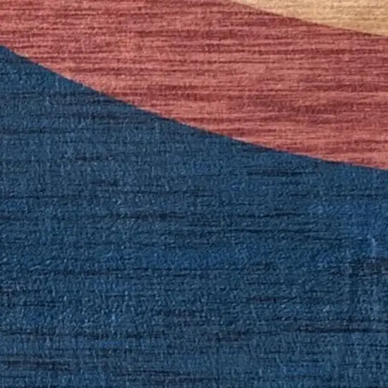 Navy Red and Orange Juvenile Rainbows Youthful Area Rug Photo 3