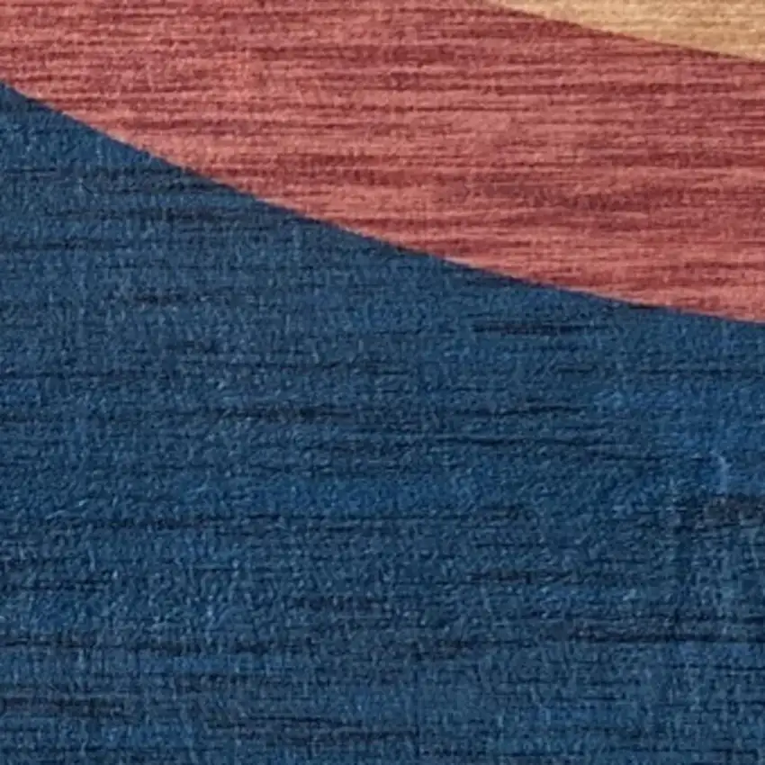 Navy Red and Orange Juvenile Rainbows Youthful Area Rug Photo 3