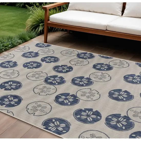 Blue And Gray Indoor Outdoor Area Rug Photo 1