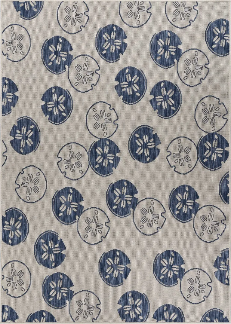 Navy Sand Dollars Indoor Outdoor Area Rug Photo 1
