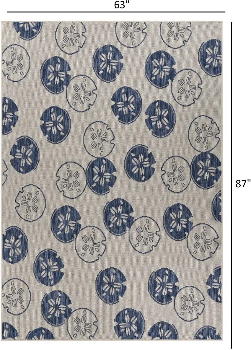 Navy Sand Dollars Indoor Outdoor Area Rug Photo 4