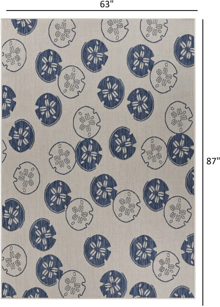 Navy Sand Dollars Indoor Outdoor Area Rug Photo 4