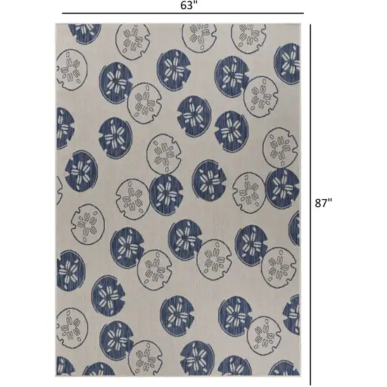 Navy Sand Dollars Indoor Outdoor Area Rug Photo 4