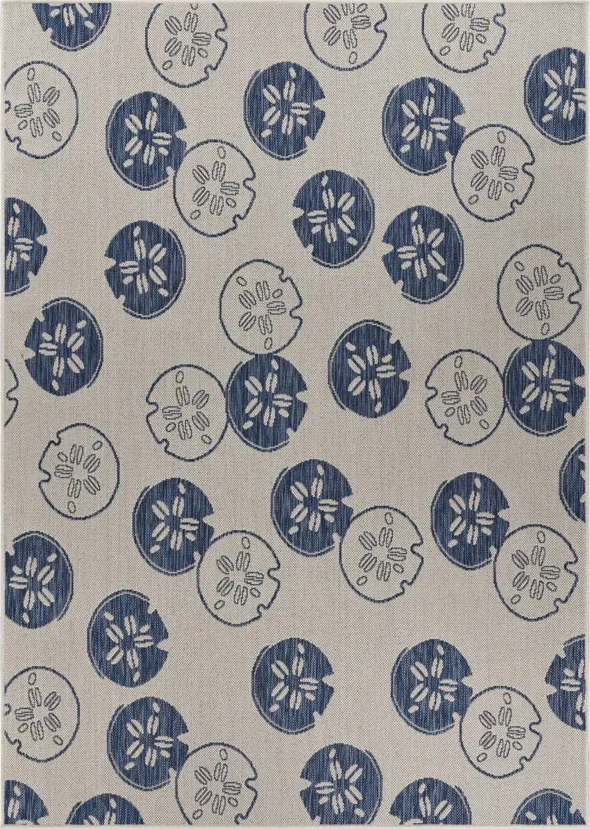 Navy Sand Dollars Indoor Outdoor Area Rug Photo 5