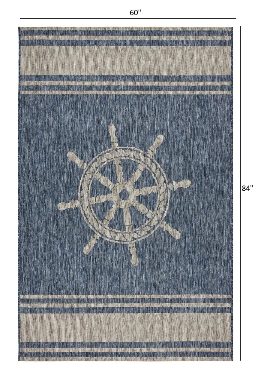 Navy Ship Helm Indoor Outdoor Area Rug Photo 3
