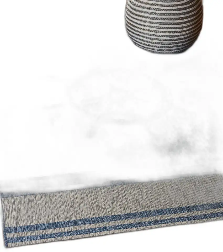 Blue And Gray Indoor Outdoor Area Rug Photo 7