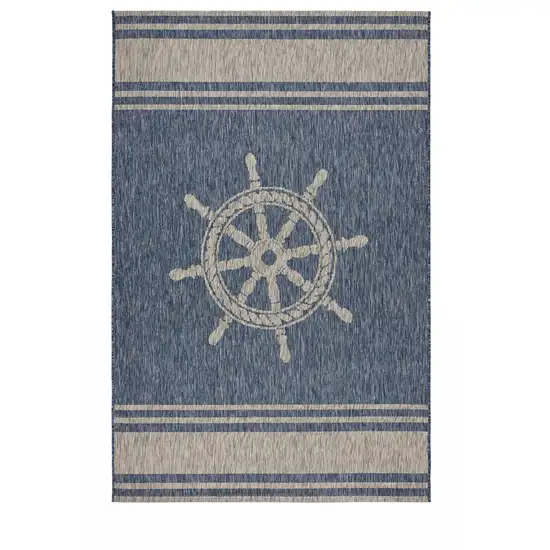 Blue And Gray Indoor Outdoor Area Rug Photo 2