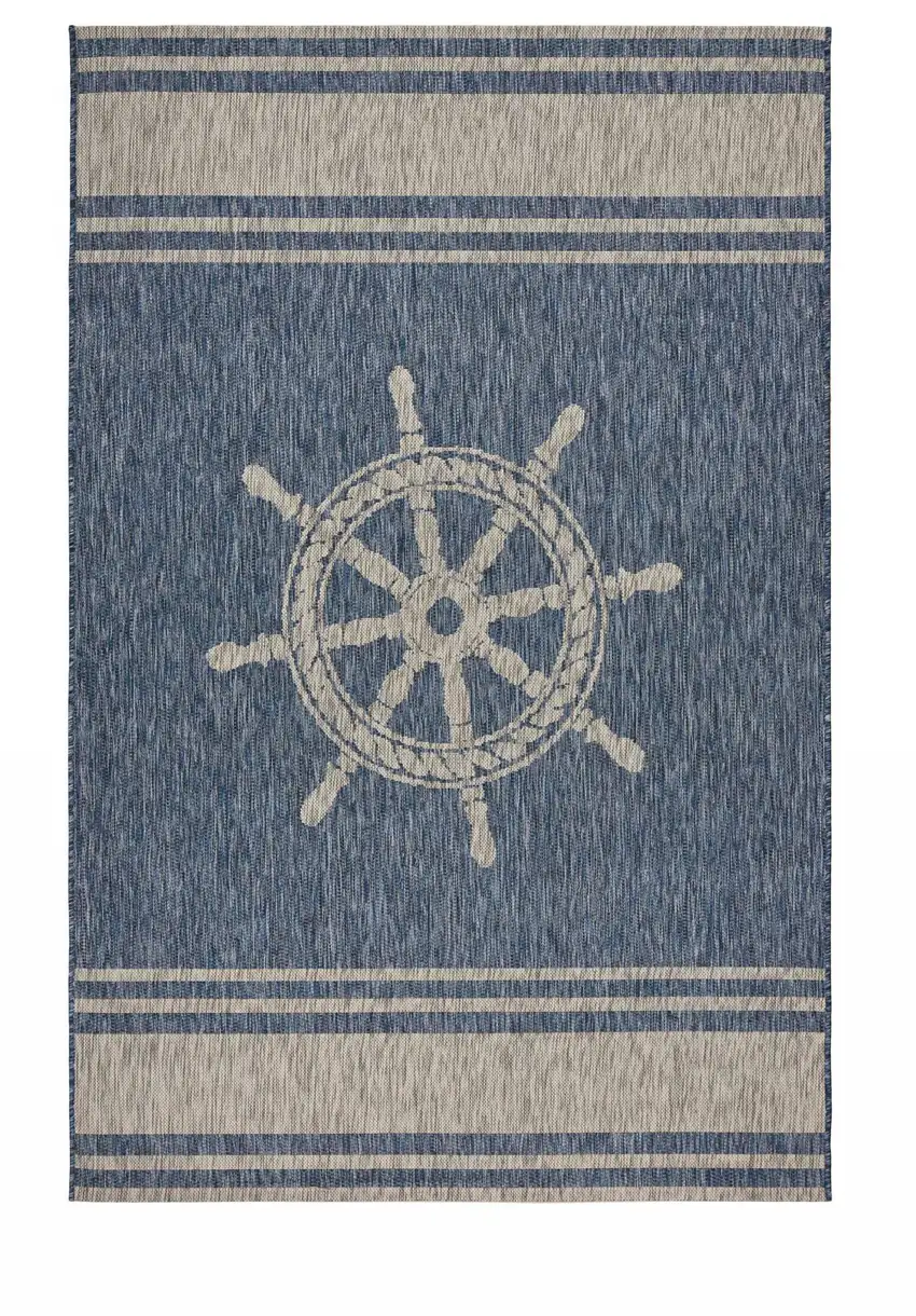 Blue And Gray Indoor Outdoor Area Rug Photo 2