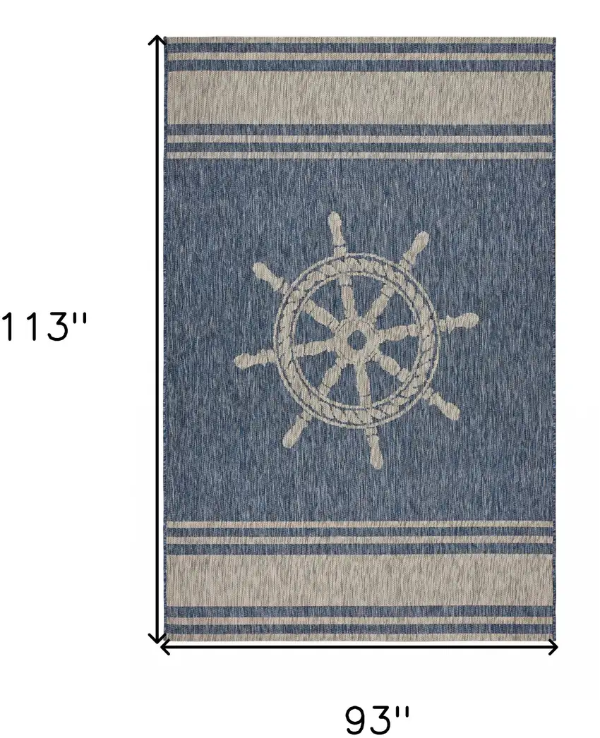 Blue And Gray Indoor Outdoor Area Rug Photo 3