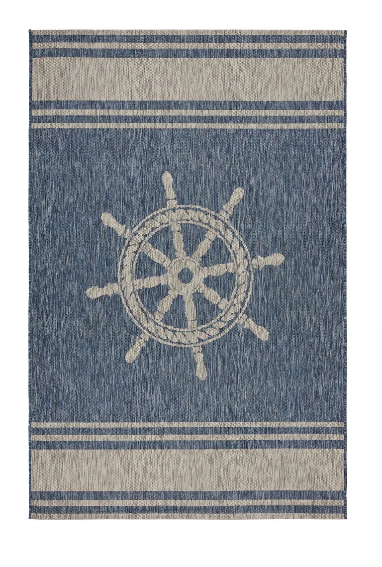 Navy Ship Helm Indoor Outdoor Area Rug Photo 3