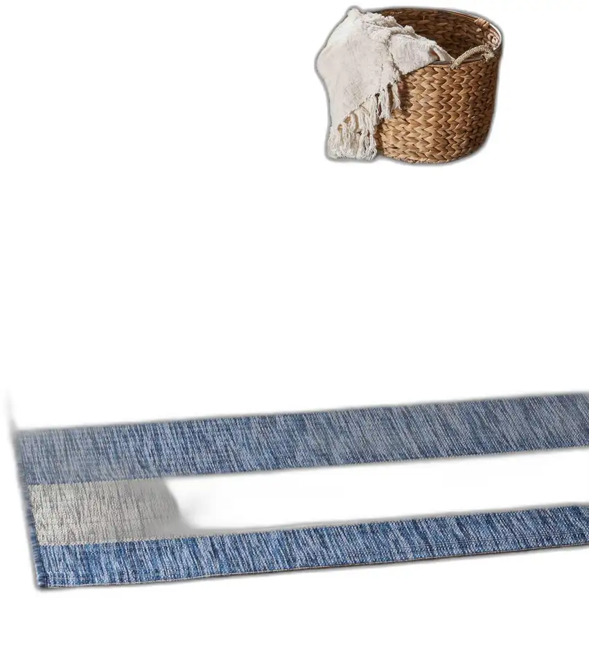 Navy Stripes Indoor Outdoor Area Rug Photo 9