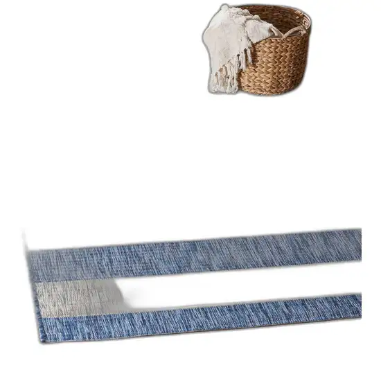 Navy Stripes Indoor Outdoor Area Rug Photo 9