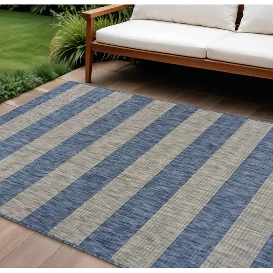 Blue And Gray Indoor Outdoor Area Rug Photo 1