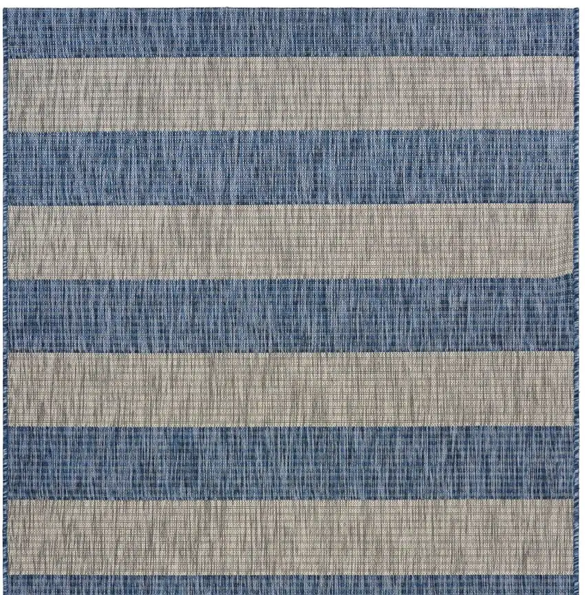 Navy Stripes Indoor Outdoor Area Rug Photo 10