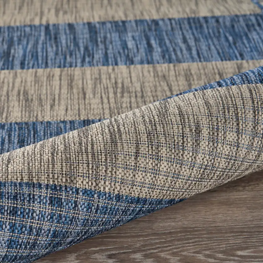 Navy Stripes Indoor Outdoor Area Rug Photo 3