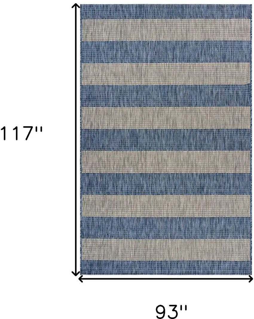 Navy Stripes Indoor Outdoor Area Rug Photo 12