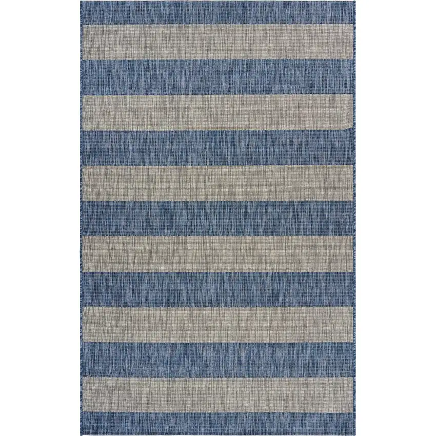 Navy Stripes Indoor Outdoor Scatter Rug Photo 1